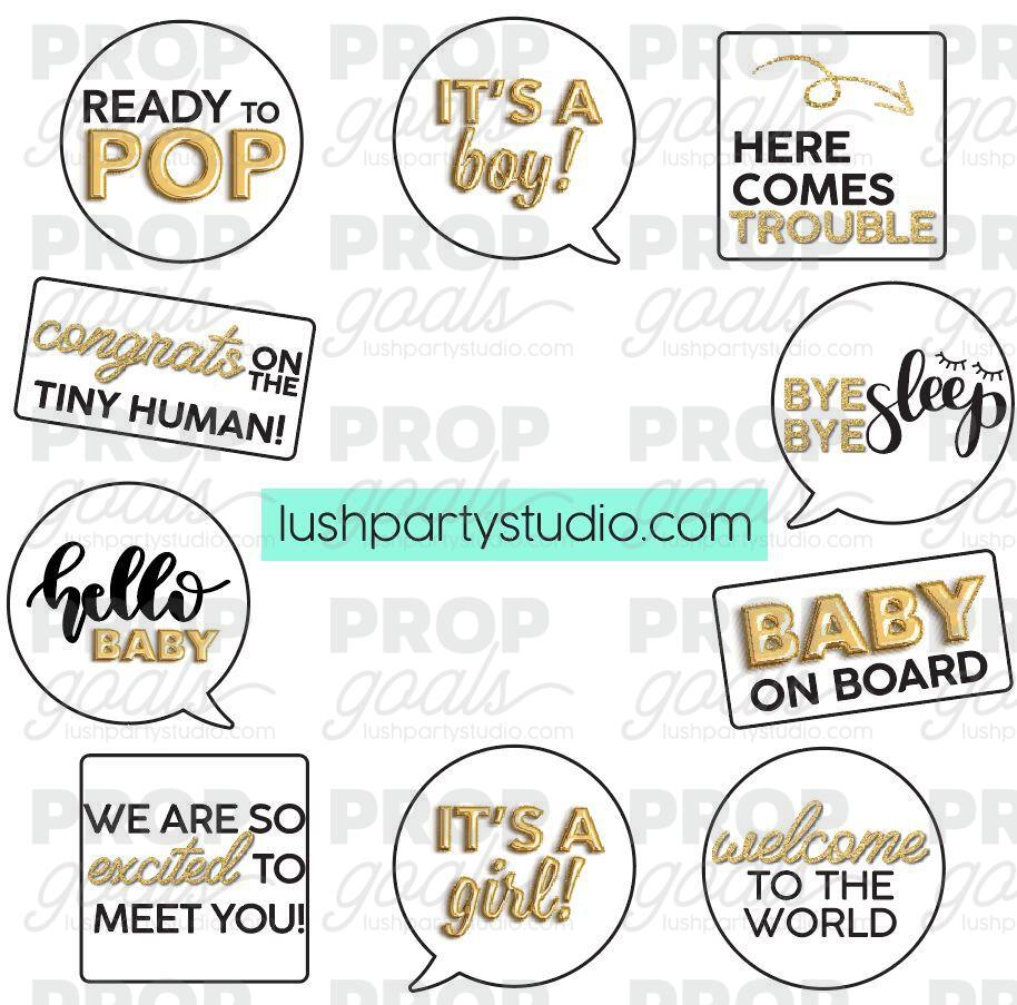 Baby Shower Signs, Photo Booth Props