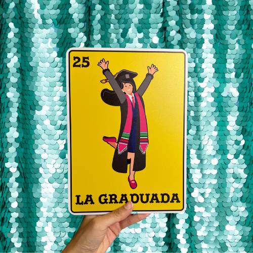 La Graduada Loteria Photo Booth Word Prop Sign