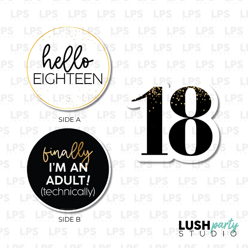 eighteen birthday photo booth prop sign