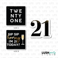 Load image into Gallery viewer, twenty first 21 birthday photo booth prop sign
