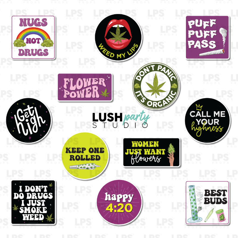 420 Weed Marihuana Photo Booth Word Prop Signs