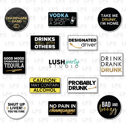 Alcohol Adult Party Photo Booth Word Prop Signs