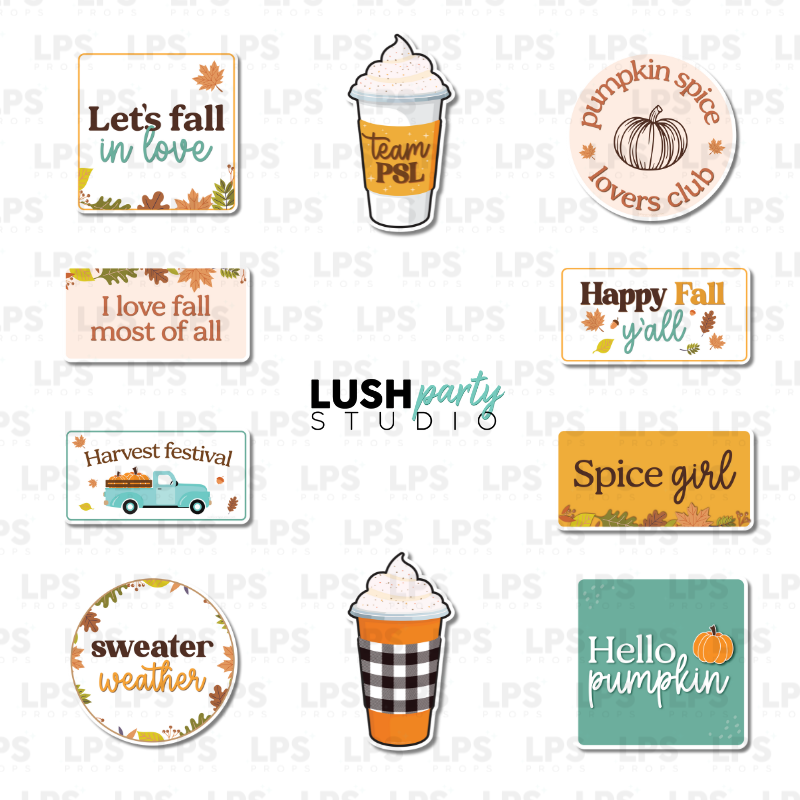 autumn fall photo booth prop signs