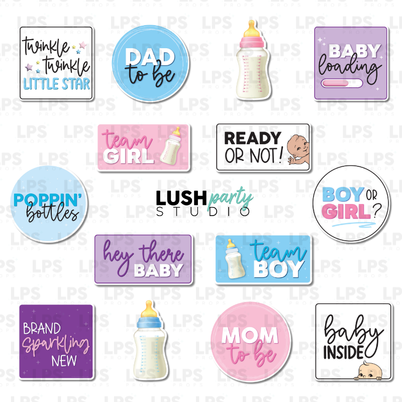 baby gender reveal shower photo booth props