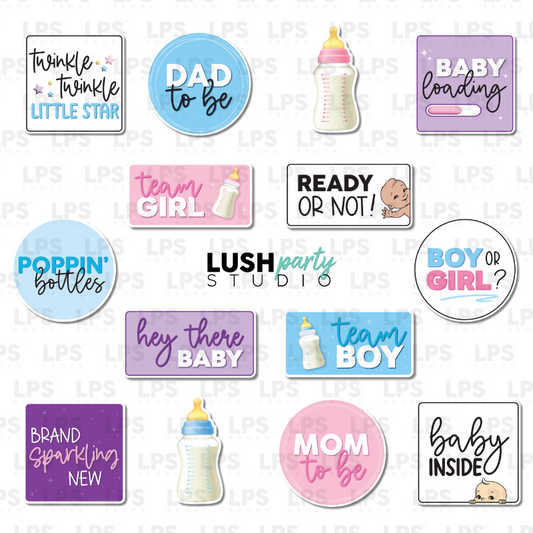 baby gender reveal shower photo booth props