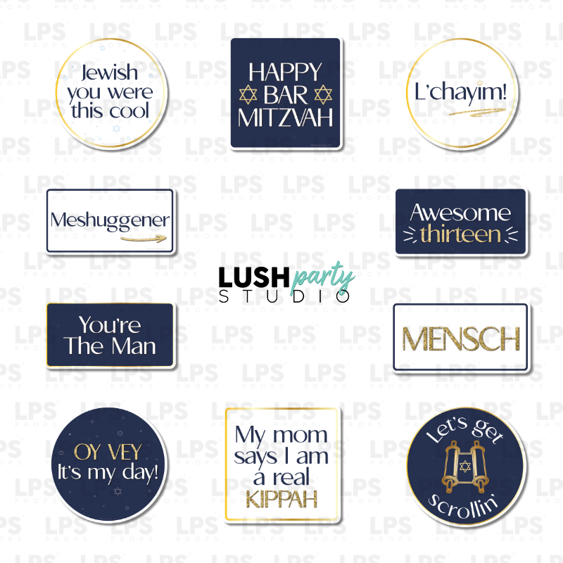 jewish bar mitzvah photo booth prop signs