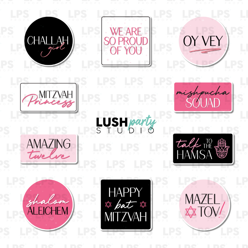 bat mitzvah photo booth prop signs