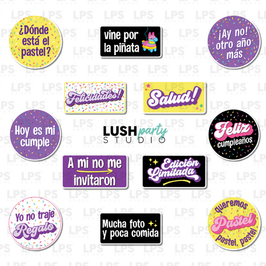 spanish cumpleanos birthday Photo Booth Word Prop Signs