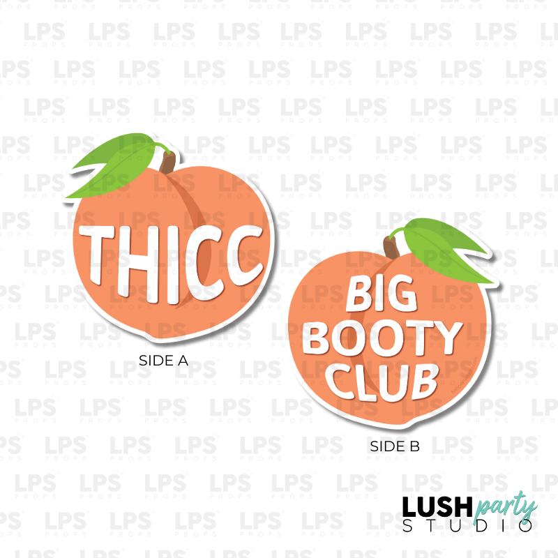 Peach emoji photo booth prop pvc props thicc big booty club