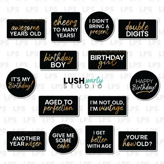 Birthday Party Photo Booth Word Prop Signs