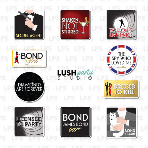 James Bond Casino Royale Party Photo Booth Word Prop Signs