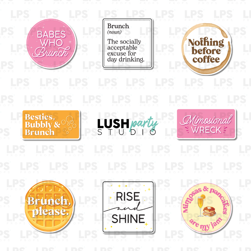 Brunch breakfast mimosas Photo Booth Word Prop Signs