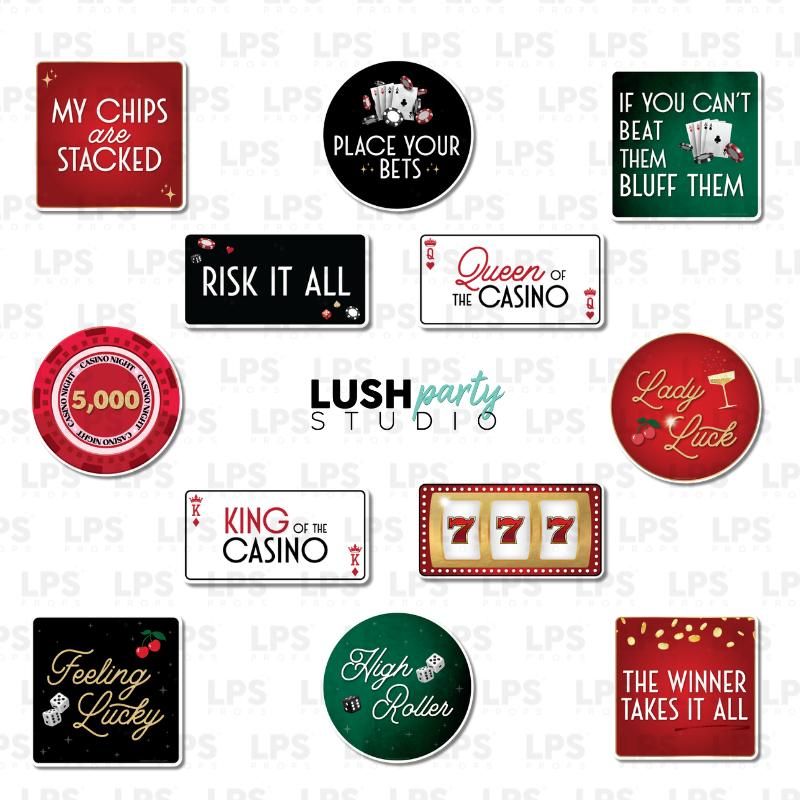 Casino Vegas Photo Booth Word Prop Signs