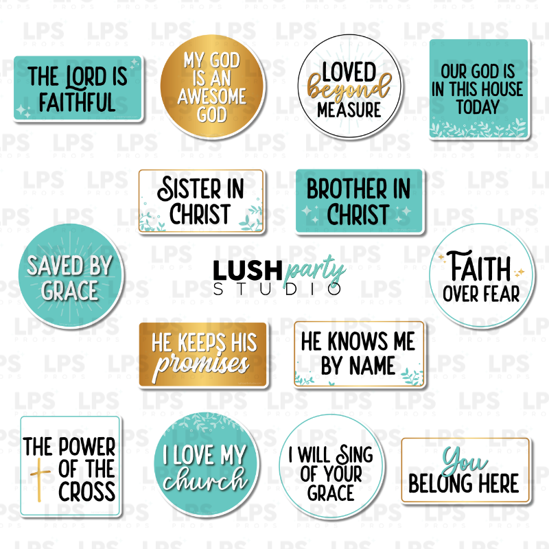 Christian church religious Photo Booth Word Prop Signs