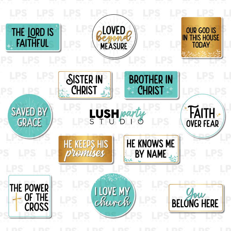 Christian church religious Photo Booth Word Prop Signs