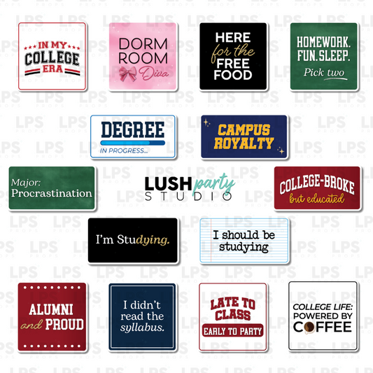 college party photo booth prop signs 