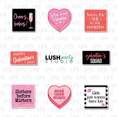 galentines valentines photo booth prop signs