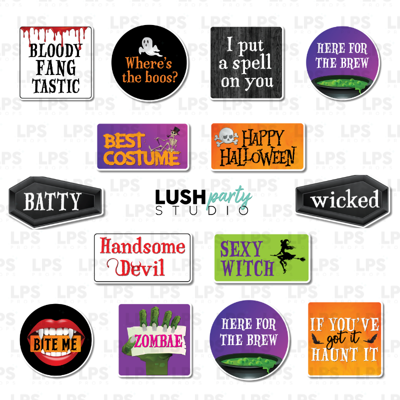 halloween photo booth prop signs