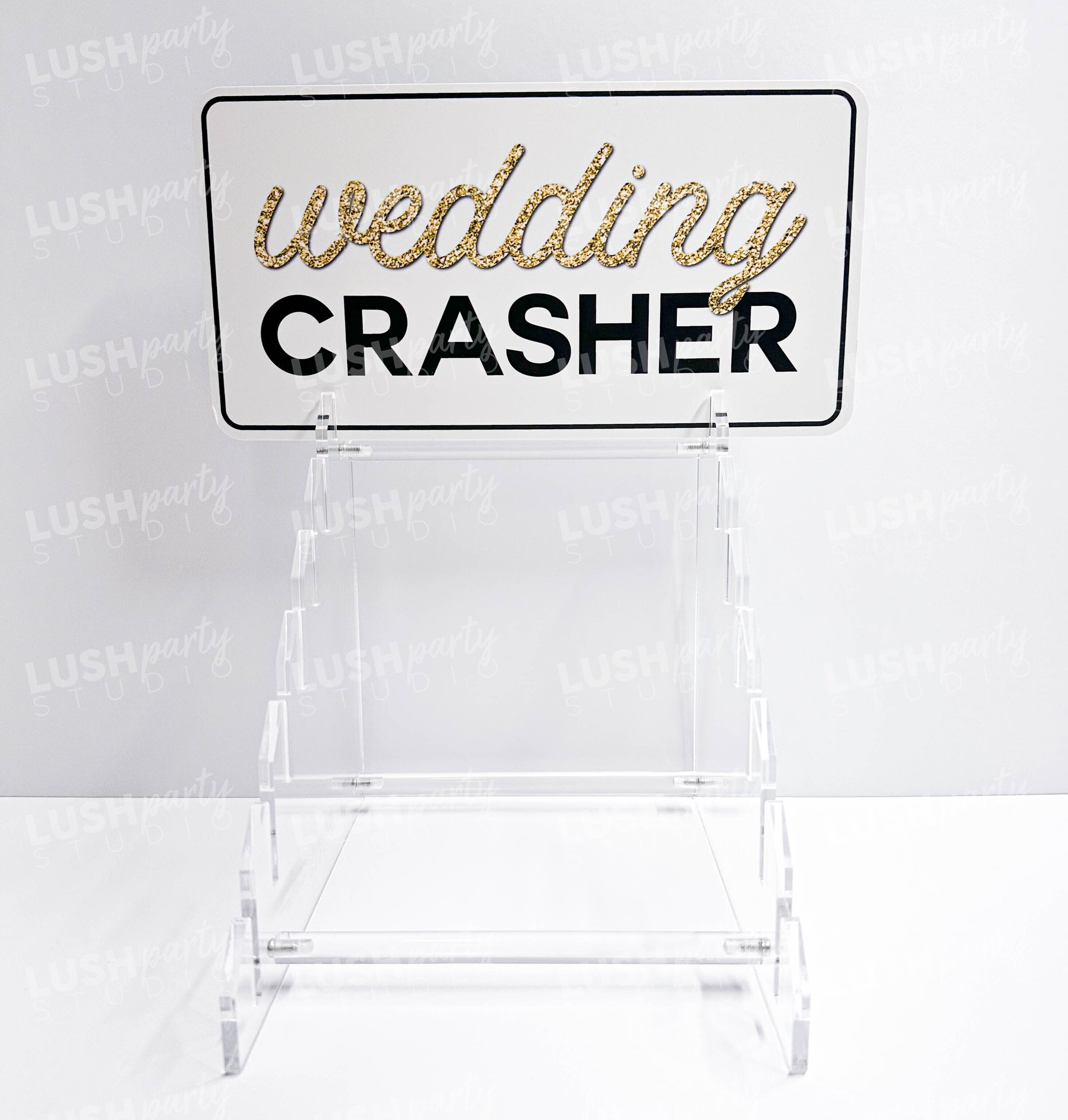 Photo booth prop sign holder riser acrylic transparent