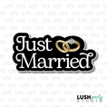 Load image into Gallery viewer, Just married wedding Photo Booth Prop Word Sign
