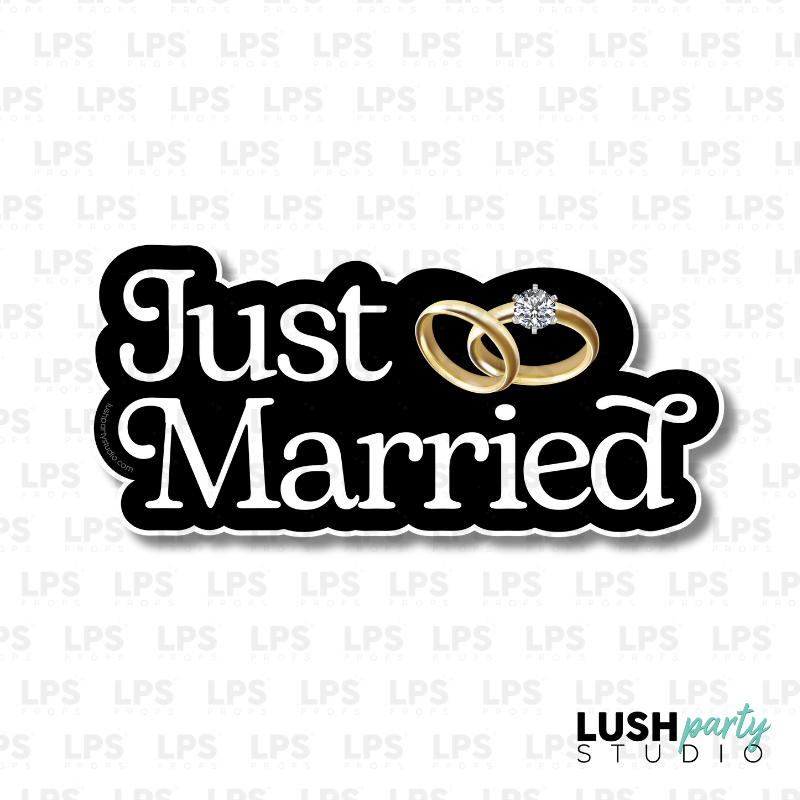 Just married wedding Photo Booth Prop Word Sign