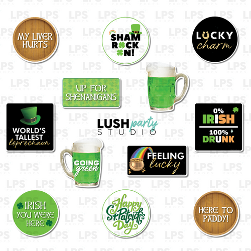 Irish St. Patrick's day Photo Booth Word Prop Signs