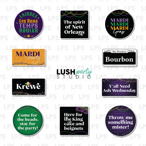 mardi gras photo booth prop signs