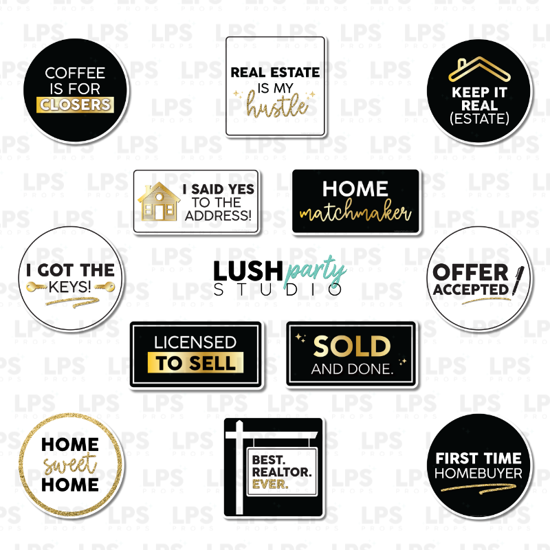 Real Estate Photo Booth Word Prop Signs