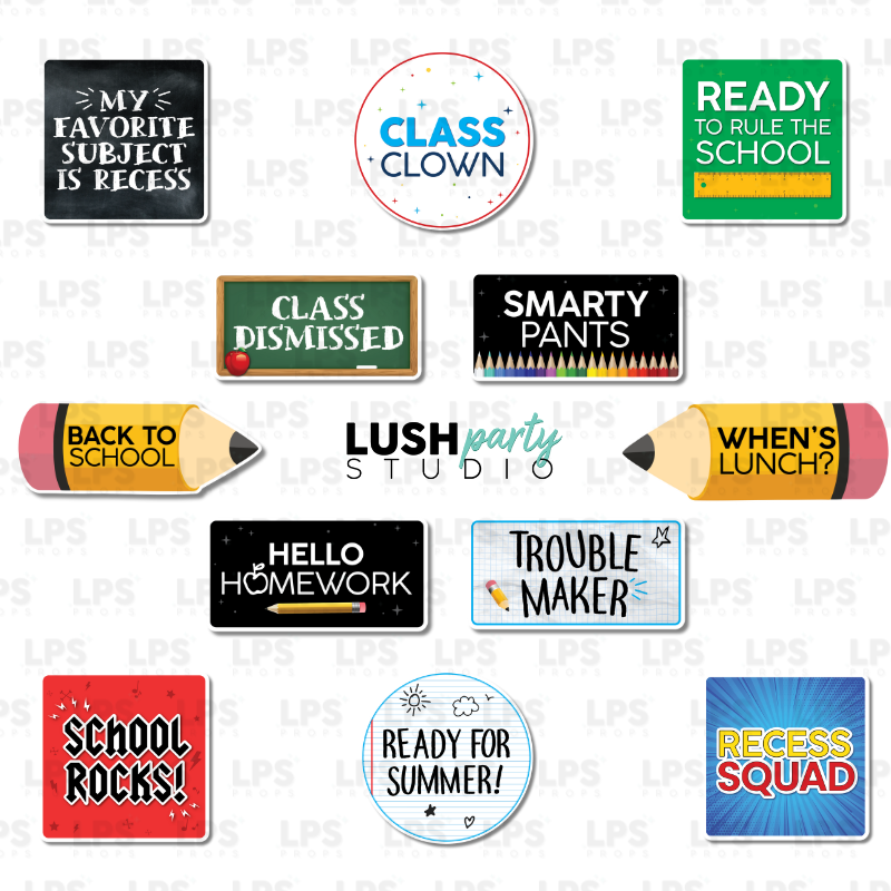 school kid children photo booth props