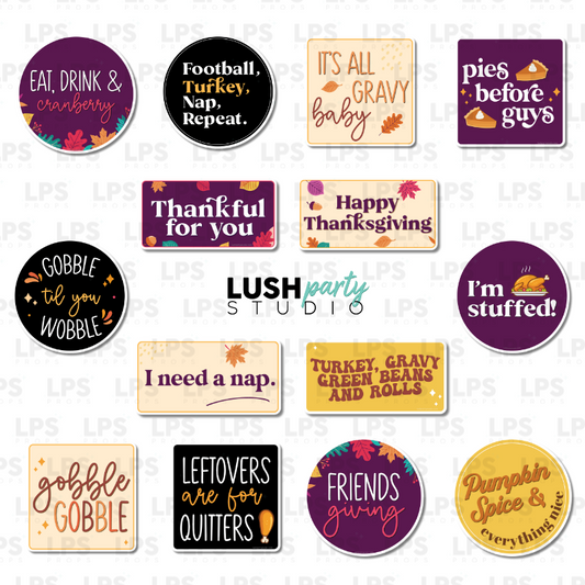 Thanksgiving Fall Friendsgiving Photo Booth Word Prop Signs