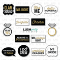 Load image into Gallery viewer, wedding black white gold classy photo booth prop signs
