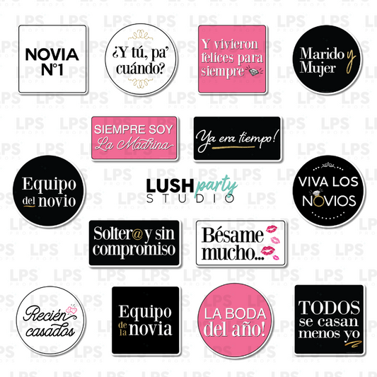 Spanish Wedding Boda Photo Booth Word Prop Signs