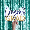 Load image into Gallery viewer, congrats grad photo booth prop word sign
