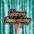 Load image into Gallery viewer, happy anniversary photo booth prop word sign
