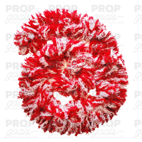 Featherless washable shedless boa white and red